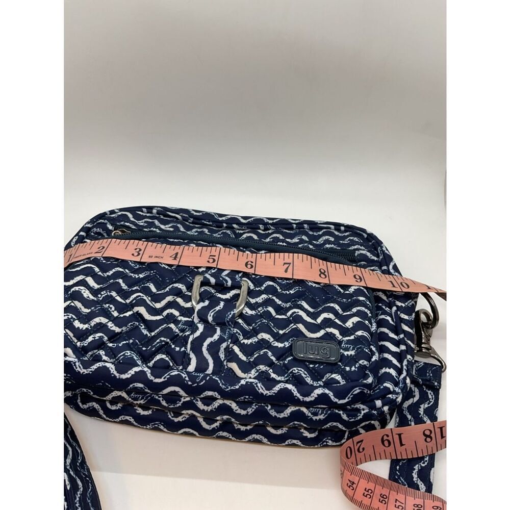 lug Carousel Wavy Navy and White Wave Pattern Crossbody/Belt Bag - Picture 5 of 10